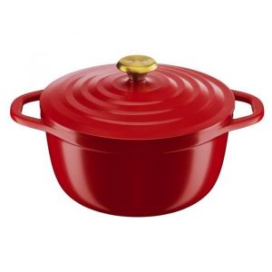 Image de Tefal E2544604 Air cocotte légère 24 cm fonte d'aluminium rouge, tous feux dont induction