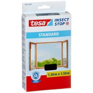 Tesa Moustiquaire Standard pour fenêtre - 1,3 m x 1,5 mm - Noir