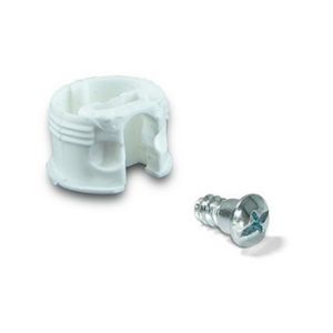 Emuca Lots de 20 kits de ferrures d'assemblage Luna D. 20 x 13 mm finition blanc et goujons D. 6 x 9 mm - 4022615