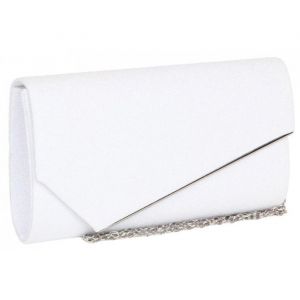 Pochette cérémonie-Nyls Création-Pochette Femme Blanche Paillettes Sac Soiree Mariage Charmy - Blanc