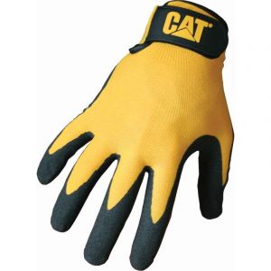 Caterpillar 174160- Gants nitrile jaune -Taille 9- con&ccedil;u pour capter l'humidit&eacute;- Poignets r&eacute;glables