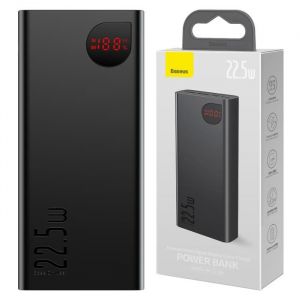 Image de Baseus Batterie externe Adaman avec charge rapide 20 000 mAh 22,5 W, câble USB-C 0,3 m, noir