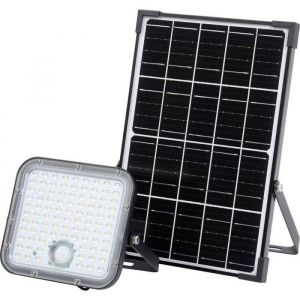 Osram Projecteur solaire LED Endura Outdoor noire avec panneau solaire, câble de 5 m, télécommande et détecteur de mouvement PIR, 30W, 4500lm, température de couleur 4000K, EE A
