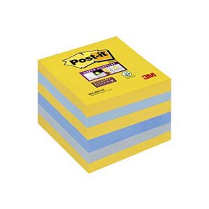 Post-It Bloc de notes Super Sticky carré 76 x 76 mm, collection multicolore New York, 90 feuilles