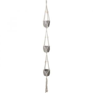 Image de Artevasi MACRAMÉ TRIPLE NŒUD PIERRES BLANC 160 CM