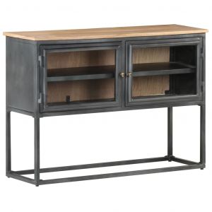 Image de VidaXL Buffet Gris 100x30x70 cm Bois d'acacia massif