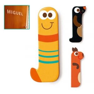 Scratch Lettre décorative 'I' en bois Animaux Amusants 6cm - Lettre