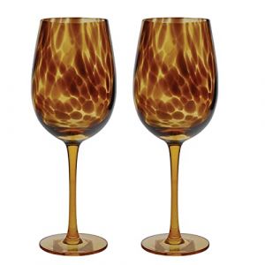 Bar Craft Lot de 2 verres à vin Écaille de Tortue marron Marron - Couleur Marron - Taille TS