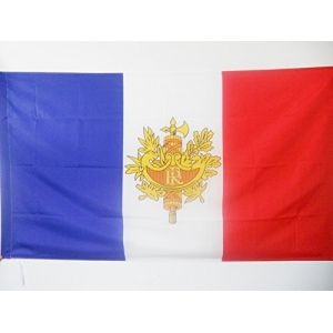 AZ FLAG Drapeau France avec Armoiries 90x60cm - Drapeau République française avec Armes 60 x 90 cm Fourreau pour hampe