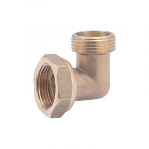 Comptoir de picardie Sans marque Coude laiton m&acirc;le/femelle 20/27 (3/4) avec &eacute;crou libre