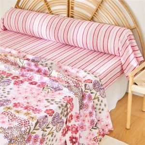 Taie de traversin percale de coton GAIETE D'ETE - rose