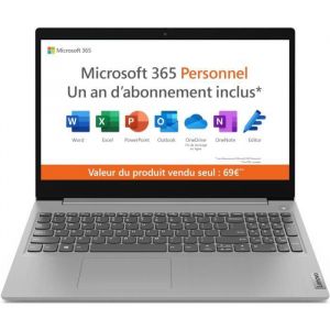 Lenovo PC Portable Ultrabook Ideapad 3 15IGL05 - 15,6- HD - Intel CELERON N4020 - RAM 4 Go - 128Go SSD - Windows 11 S - AZERTY