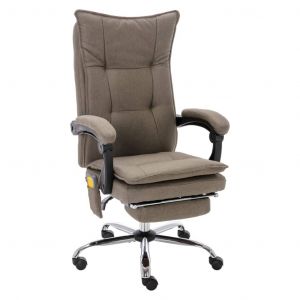 VidaXL Chaise de bureau de massage Tissu Taupe - Taupe