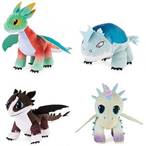 DreamWorks Dragons Feathers Reveal Plush, Peluche qui change de couleur, The Nine Realms, jouets pour enfant &agrave; partir de 4 ans