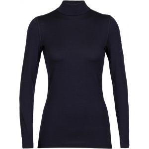Icebreaker 260 Tech Chemise à col roulé à manches longues Femme, bleu M Hauts thermiques ski