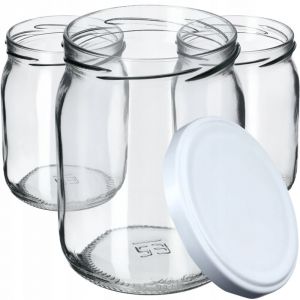 Bocaux à confiture 540 ml avec couvercles à vis - Bocaux à confiture - Bocaux de conservation pour concombres - Blancs - Kadax