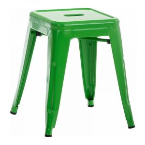 CLP Tabouret bas au style industriel Armin Métal, Vert