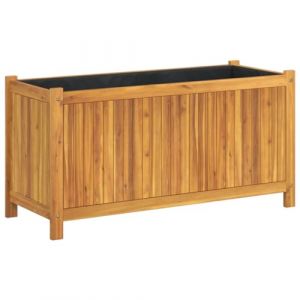 VidaXL Jardini&egrave;re avec doublure 99,5x38x50 cm bois massif d'acacia n/a