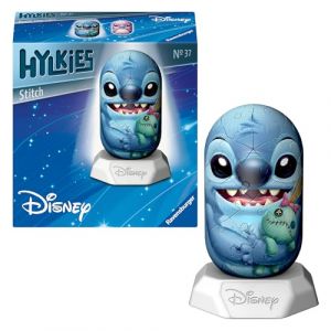 Ravensburger Puzzle 3D Hylkies - &Eacute;dition Disney - Figurine n&deg;37 Stitch - Adultes et Enfants - 54 pi&egrave;ces num&eacute;rot&eacute;es &agrave; Assembler sans Colle - Support Inclus - Disney - 12008044