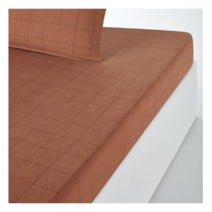 Drap housse coton lavé Monille Multicolore Couleur Multicolore Taille 140 x 190 cm