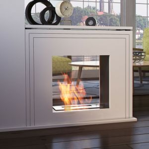 Azura home design Cheminée bio-éthanol JUNE BLANC 80 cm