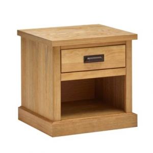 MATELSOM Chevet 1 tiroir & 1 niche de rangement Indra - Bois massif robuste