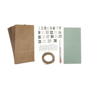 Rayher Set pour Calendrier de l’Avent «Maisons Nordiques», Multicolore, 52 pces., Chiffres 1-24, sachets 10,5X6X21cm, Noël, Calendrier de l’avant-46794000