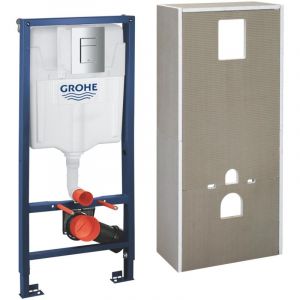 Grohe Solido+ - Bâti-support pour wc suspendu, plaque de déclenchement Even, chrome 36528000