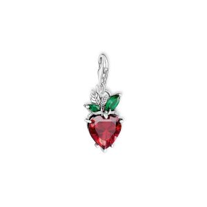 Thomas Sabo Pendentif Charm fraise argent argent sterling 925, noirci Rouge