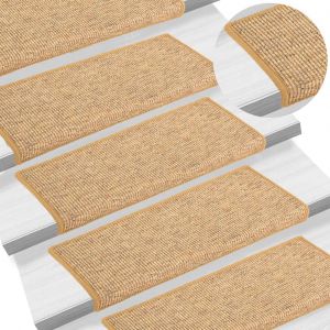 VidaXL Tapis d'escalier auto-adhésifs 15 pcs Orange 65x25 cm - Orange