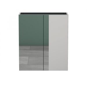 Mai&mai - Armoire Suspendue de Salle de Bain avec Miroir Armoire de Toilette Meuble Murale Miroir avec 2 Portes 60x15x70 cm Blanc Mat SpiegelSR-02