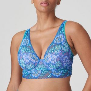 Soutien-gorge demi-mousse plongeant bleu