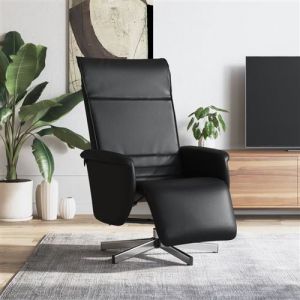 VidaXL Fauteuil inclinable avec repose-pieds noir similicuir 356645
