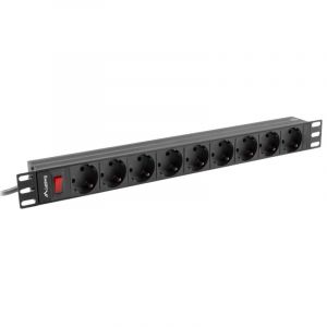 LANBERG REGLETA Rack PDU 19 1U 16A 9 SCHUKO 3M Negro