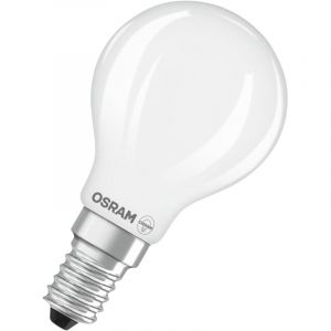 Osram Lampe LED Superstar P40 Globe Filament dimmable, 2700 K blanc chaud, 3,4 W, E14, dépolie, 470 lm, 15 000 h, pour luminaires de table et suspendus, non éblouissante