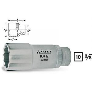 Hazet 880TZ-12 - Douille pour clé à douille 6 pans extérieurs 12 mm 3/8" (10 mm)