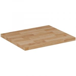 Furnidea - Plan de travail en bois ch&ecirc;ne massif naturel 50 cm pour meuble de salle de bain