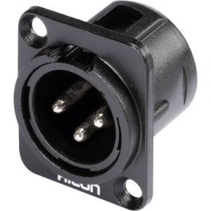 Hicon XLR embase mâle, contacts droits HI-X3DM-M Nombre total de pôles: 3 noir 1 pc(s)