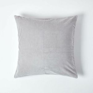 Housse de coussin en velours Gris clair, 60 x 60 cm - Homescapes