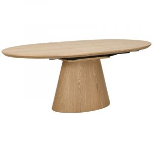 Table de salle à manger LUMEA – Ovale extensible 160 à 200 cm – Aspect bois – Style rustique