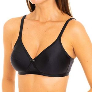 PLAYTEX Satiny Microfiber Sujetador Sin Aros Soutien-Gorge sans Armatures, Noir (Negro 001), 90 (Taille Fabricant: 90D) Femme