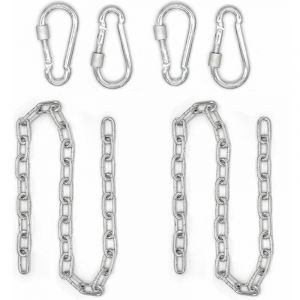 Amanka 2x 230kg Cha&icirc;ne de Chaise Suspendue 100cm Suspension 4 Mousquetons Punching Ball