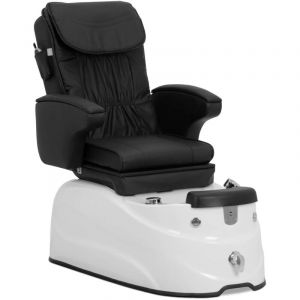 Fauteuil de soins des pieds électrique - avec bain de pieds éclairé et fonctions de massage - 105 W - 150 kg - noir