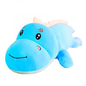 Dam Oreiller extra doux et moelleux design dinosaure bleu. 80 cm.