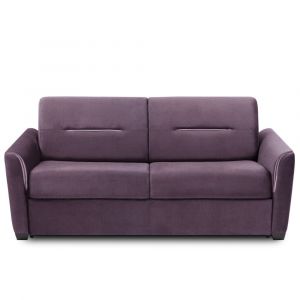 Italian Spirit Canapé convertible ouverture RAPIDO AMAZONE 140cm matelas 14cm tissu microfibre lila