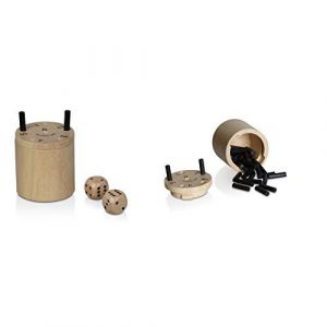 BestSaller 3030 « Super Six » en Bois pour Voyage et Camping, 36 bâtonnets et 2 dés Naturel (1 pièce)