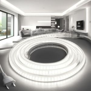 Ruban LED N&eacute;on BRIMETI 220V 20M &Eacute;tanche IP65 Flexible Blanc Froid 6000K