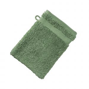 Lot de 2 gants de toilette en coton éponge ATLANTIQUE vert tilleul