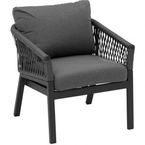 Hesperide Fauteuil de salon de jardin Oriengo anthracite & graphite en aluminium traité époxy