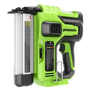 Greenworks GD24BN Cloueuse Electrique Sans Fil, Capacité de 110 Clous, 110pcs/min pour Clous 18GA de 20-50mm, SANS Batterie 24V Ni Chargeur, Garantie 3 Ans